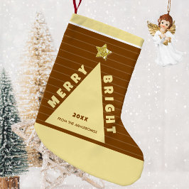 Meia De Natal Pequena Chocolate Minimalist Christmas Tree Stocking
