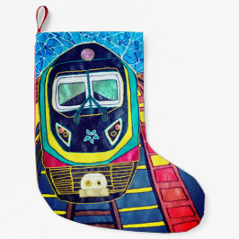 Meia De Natal Pequena Choo Choo