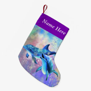 Meia De Natal Pequena Christma Stocks com nome personalizado