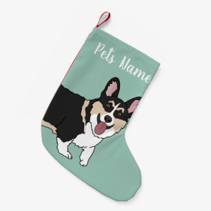 Meia De Natal Pequena Christmas Corgi