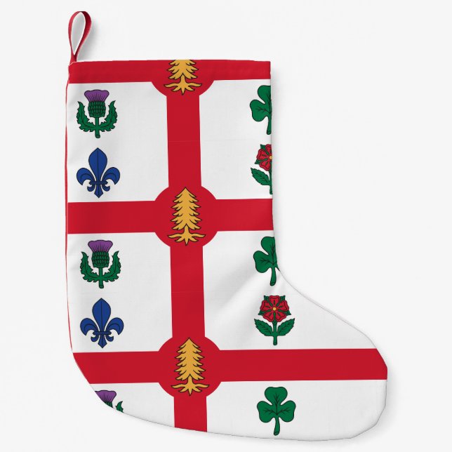 Meia De Natal Pequena Christmas Stockings with Flag of Montreal (Frente)