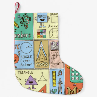 Meia De Natal Pequena Ciência da matemática, bandeiras coloridas.