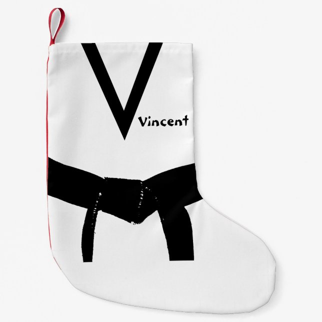 Meia De Natal Pequena Cinturão Negro de Artes Marciais (Frente)