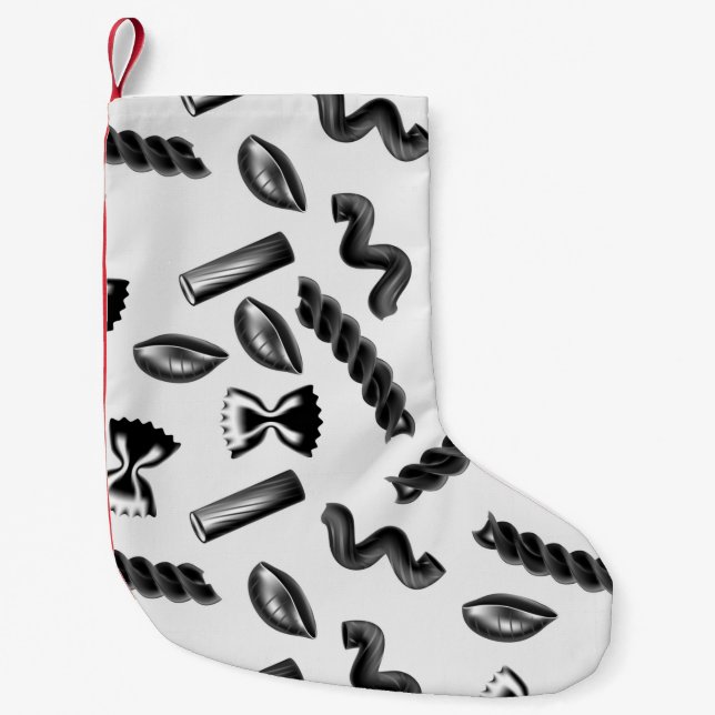 Meia De Natal Pequena Cinza da Diversidade de Massas Comidas Itália (Frente)