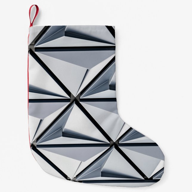 Meia De Natal Pequena Cinza e papel de parede digital preto (Frente)
