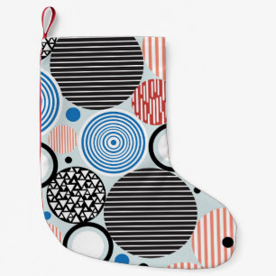 Meia De Natal Pequena Círculos multicoloridos, design de padrão gráfico.