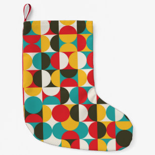 Meia De Natal Pequena Círculos Retroativos: Padrão Colorido do Hipster.
