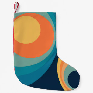Meia De Natal Pequena Círculos retrorreflectores coloridos design