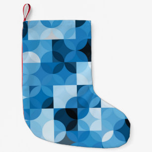 Meia De Natal Pequena Círculos Sem Costura: Abstrato Azul Vintage