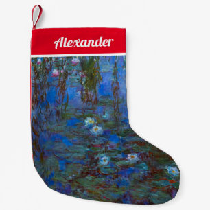 Meia De Natal Pequena Claude Monet - Lírios Azuis