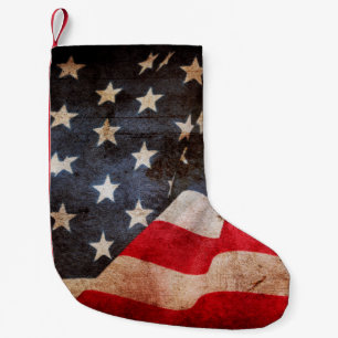 Meia De Natal Pequena Closeup of grunge American flagamerica, americano,