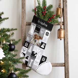 Meia De Natal Pequena Cobertor de Natal Personalizado com Foto do Cachor