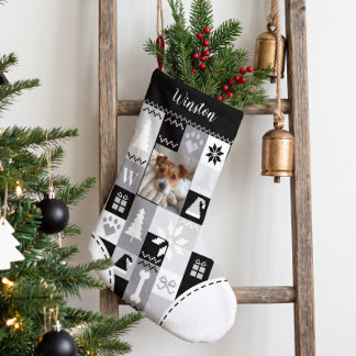 Meia De Natal Pequena Cobertor de Natal Personalizado com Foto do Cachor