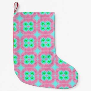 Meia De Natal Pequena Cobrir verde pastel, impressão de ikat tribal. Est