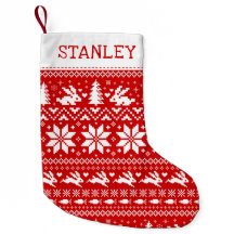 Coelhos coelhinhos bonitos, padrão de feriado verm