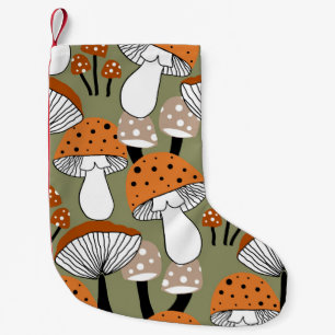 Meia De Natal Pequena Cogumelos Coloridos de Desenho em abstrato, Repeti