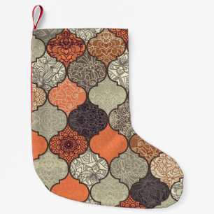 Meia De Natal Pequena Colorful Mandala: Patchwork Islâmica Sem Olhos.