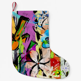 Meia De Natal Pequena Composição de fundo abstrato com flores, com
