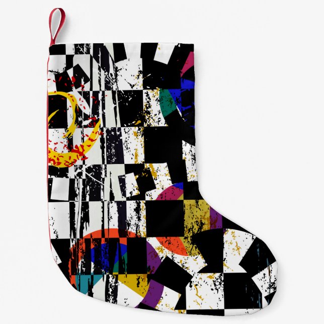 Meia De Natal Pequena composição de fundo abstrato, com traços, spl (Frente)