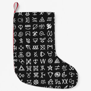 Meia De Natal Pequena Conjunto de símbolos que executam letras. oculto