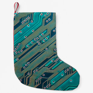 Meia De Natal Pequena Conselho de circuito eletrônico fechado. fundo,var