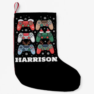 Meia De Natal Pequena Controlador de Jogo Personalizado do Papai Noel Ga