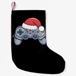 Meia De Natal Pequena Controlador de Video Game Chapéu de Natal do Papai
