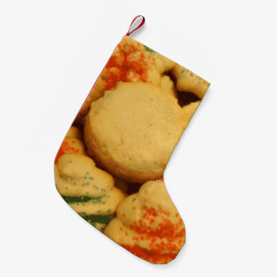 Meia De Natal Pequena Cookies de Natal com polvilhas de açúcar