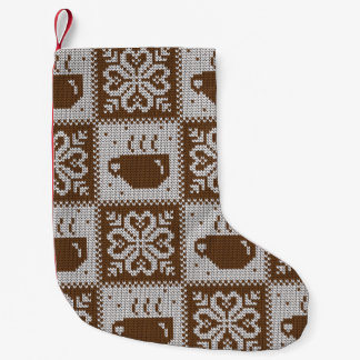 Meia De Natal Pequena Copos de inverno: padrões de bebidas quentes.