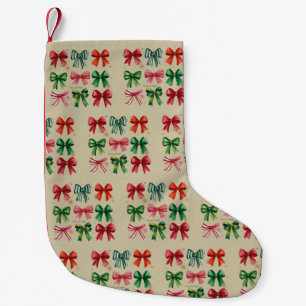 Meia De Natal Pequena Coquetes de Natal Arco Verde Vermelho Menina Tempo