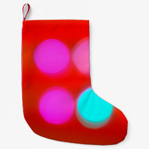 Meia De Natal Pequena Cor Abstrato turvo fundo vermelho traçado luminoso