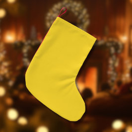 Meia De Natal Pequena Cor Sólido Amarelo Sol | Elegante Clássico