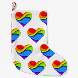 Meia De Natal Pequena Coração em forma de arco-íris de SlipperyJoe em ca