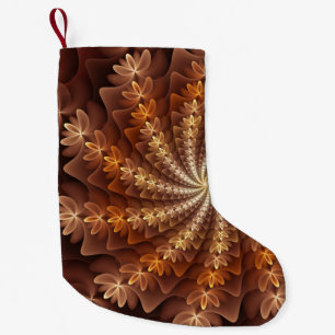 Meia De Natal Pequena Cores Quentes, Padrão de Arte Fractal Abstrata Mod