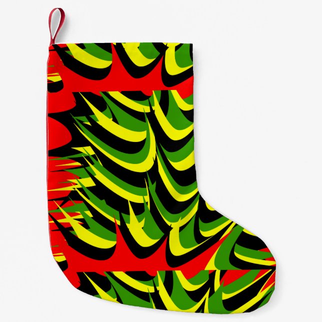 Meia De Natal Pequena cores rasta (Frente)