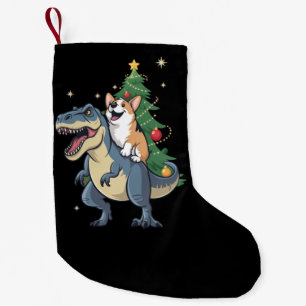 Meia De Natal Pequena Corgi Natal Dinossauro Árvore Rex Férias Natal