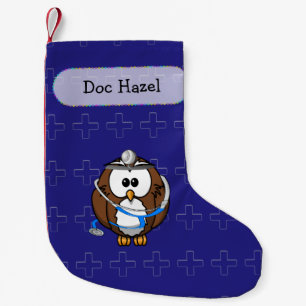 Meia De Natal Pequena coruja pating do Doc - peúga do Natal