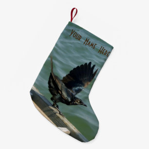 Meia De Natal Pequena Corvo personalizado