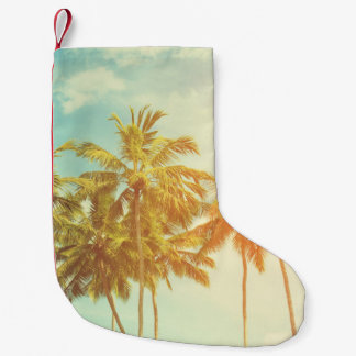 Meia De Natal Pequena Costa Tropical Palm: Filme Vintage.