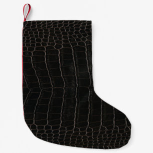 Meia De Natal Pequena Couro crocodilo luxurioso: textura têxtil.