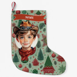 Meia De Natal Pequena Cowboy Christmas Stocking