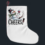 Meia De Natal Pequena Cozinha de vinho Snowman<br><div class="desc">Festa de Natal de Cozinha Feriada de Tea Toalha de Natal Cheias de Snowman Kitchen Festa de Hostess</div>