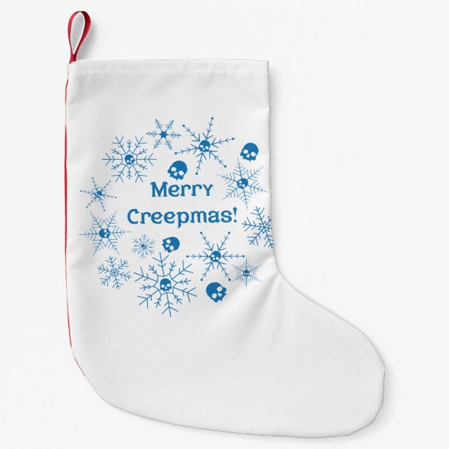 Meia De Natal Pequena Creepmas feliz! (Frente)
