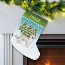 Creme Ouro Retriever Blue Christmas Custom Name