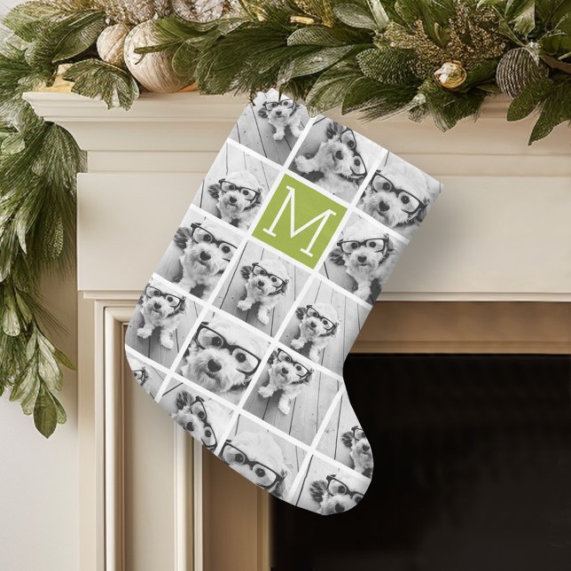 Meia De Natal Pequena Crie seu próprio Limão de Colagem de Fotografias d (Personalized Christmas Stocking)