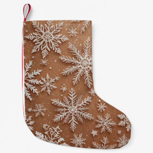 Meia De Natal Pequena Cristais Invernosos Dourados