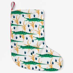 Meia De Natal Pequena Crocodilos lindos, padrão uniforme. Animais de de