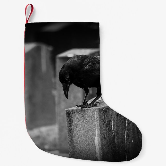 Meia De Natal Pequena Crow do Cemitério de Queda (Frente)