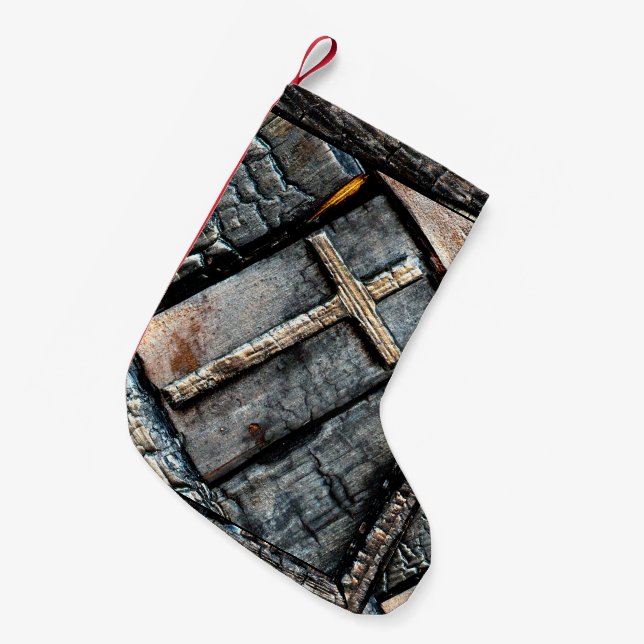 Meia De Natal Pequena Cruz da proteção (Frente (Pendurada))