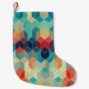 Meia De Natal Pequena Cubos geométricos do hipster: fundo do mosaico ret